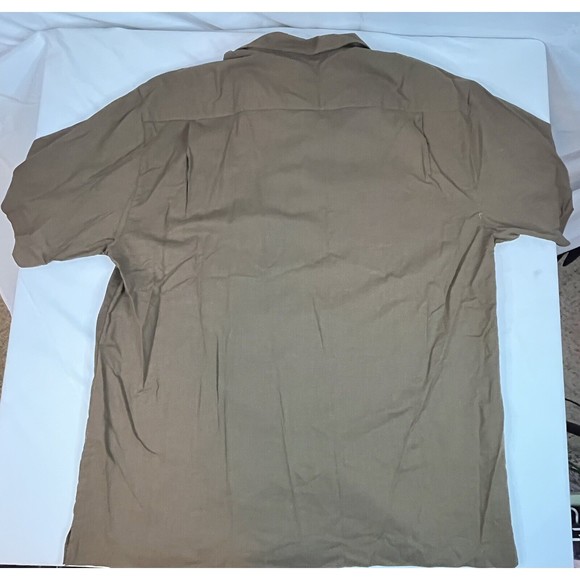 Vintage Boca Classics Shirt Men's L Green Short Sleeve Button Up Blue Hibiscus - Picture 8 of 8